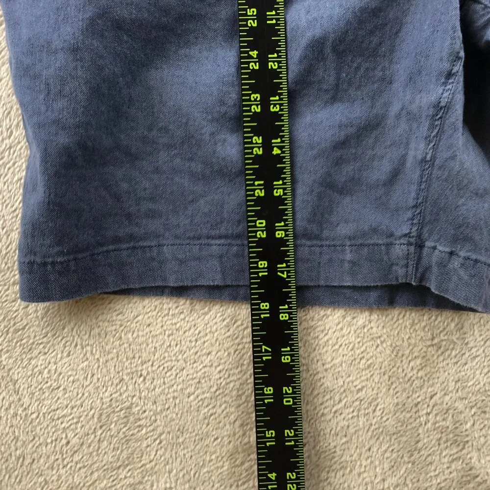 Faherty Mens Shorts Size 40 Chino Casual Linen Blend Relaxed Drawcord Blue